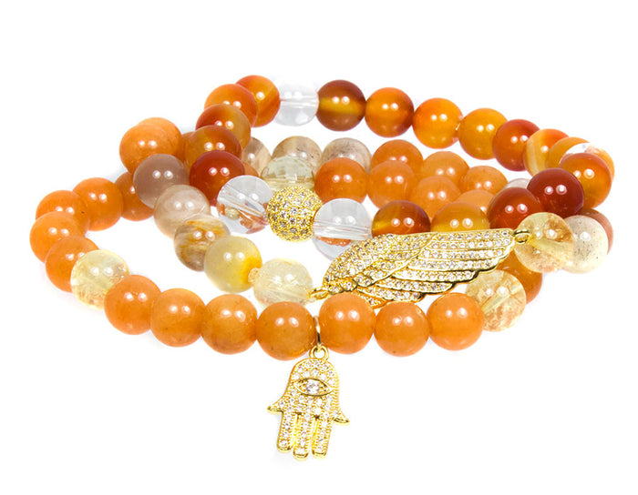 I Am Intention Bracelet Set ~ Sacral Chakra